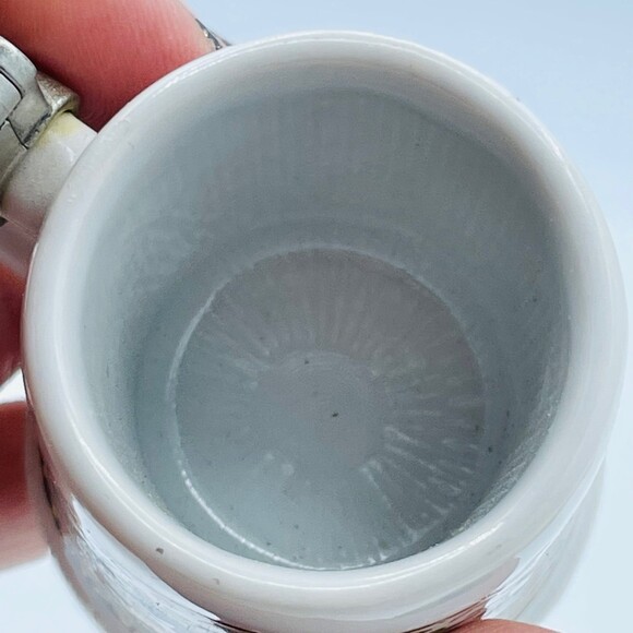 Vintage Mini Rein Zinn BMF West German Beer Stein w/ Pewter Lid Hearts Flowers - Picture 7 of 10